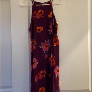 Purple Floral Halter Dress